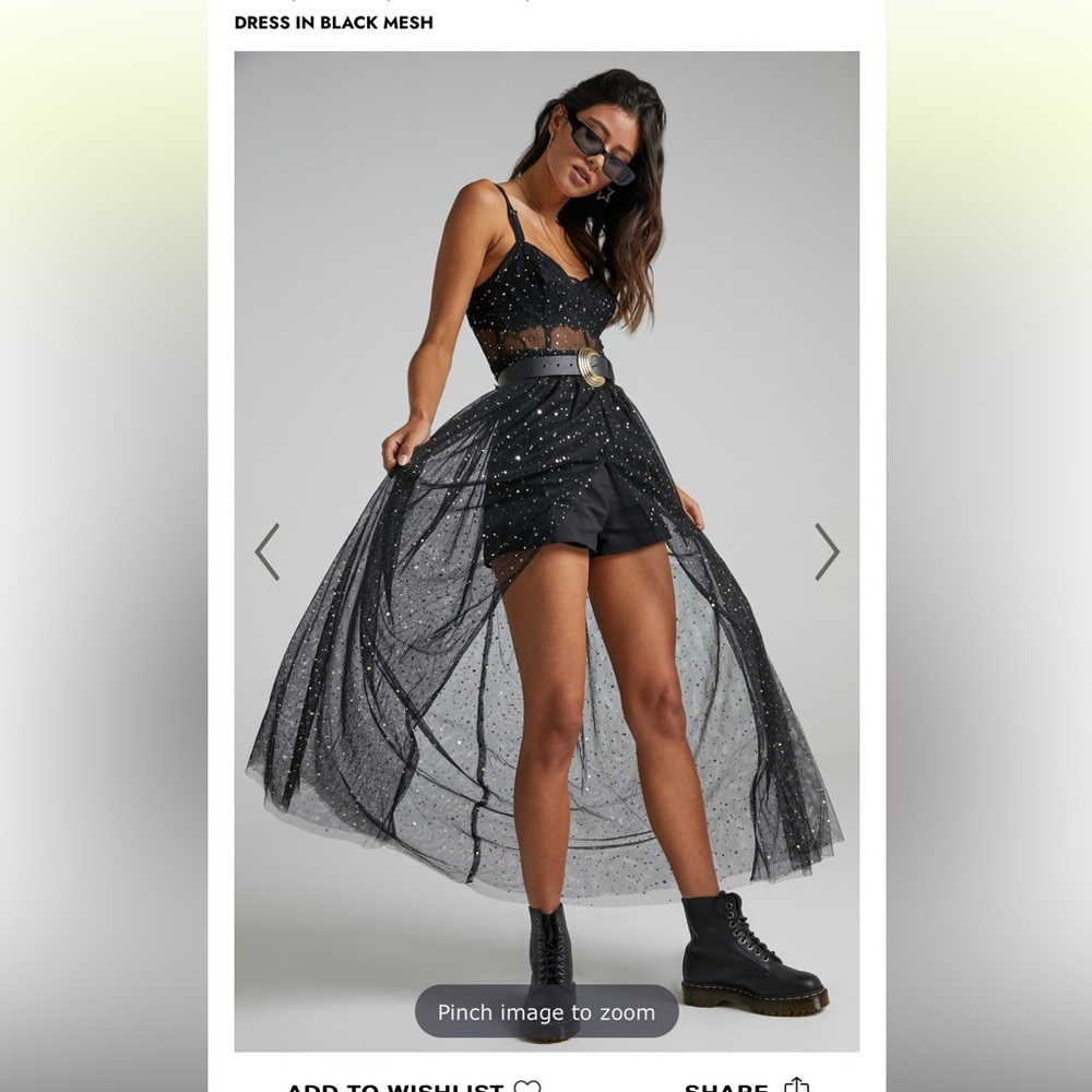 Showpo black mesh dress